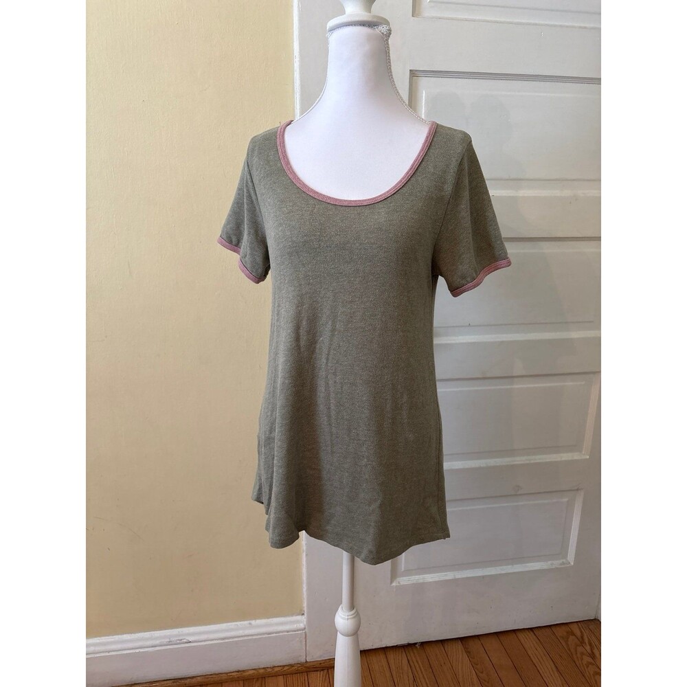 Women's scoopneck tshirt tee tunic top 50% cotton pink fairy cottage core girly